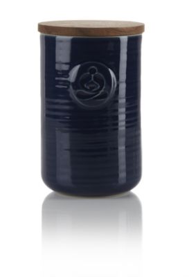 Blue Stoneware Tea Canister